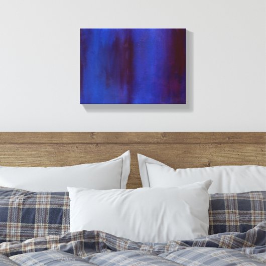 Blue en Burgundy Abstracte Streaks Canvas Afdruk (Insitu (Slaapkamer))