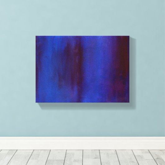 Blue en Burgundy Abstracte Streaks Canvas Afdruk (Insitu (Houten vloer))