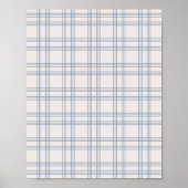 Blue en Cream Gingham Poster (Voorkant)