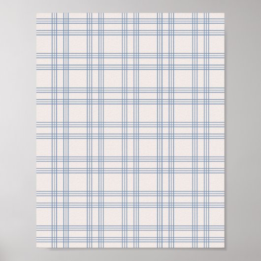Blue en Cream Gingham Poster (Voorkant)