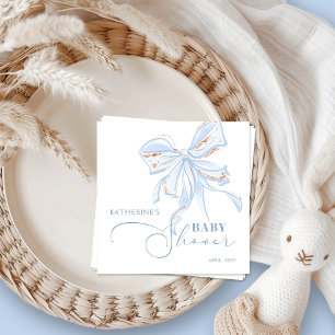 Blue en Gold Bow Chic Boy Baby shower Servet