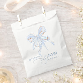 Blue en Gold Bow Chick Boy Baby shower Bedankzakje