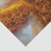 Blue en Gold Fluid Art Abstracte Decoupage Tissuepapier (Detail)