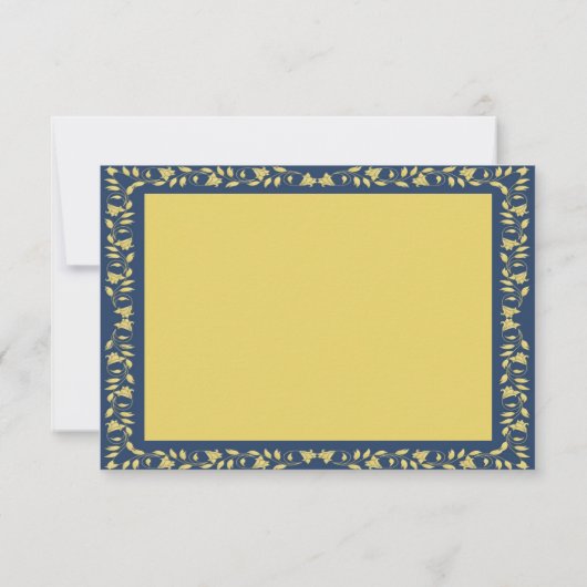 Blue en Gold Ivy Afstuderen appreciatie Bedankkaart (Achterkant)