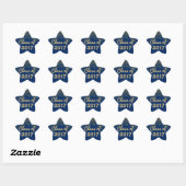 Blue en Gold Sparkle Afstuderen Star Sticker 2017 (Vel)