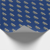 Blue en Golden Hanukkah Menorah Cadeaupapier (Hoek)