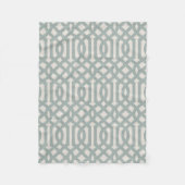 Blue en Ivory Trellis | Moderne bosbouw Fleece Deken (Voorkant)