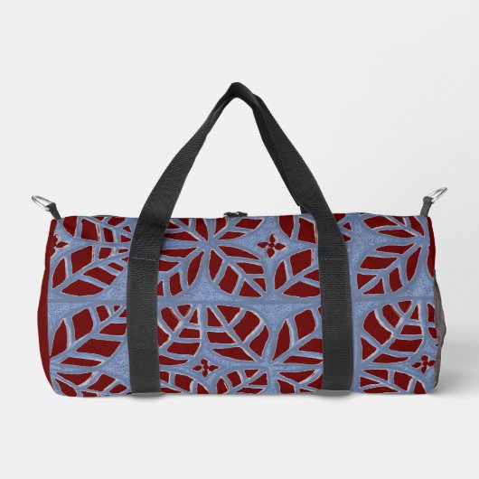 Blue en Maroon duffle Bag Plunjezak (Voorkant)
