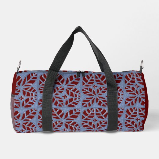 Blue en Maroon duffle Bag Plunjezak (Achterkant)