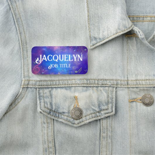 Blue] en Pink Clef en muzieknoten Naamplaatje (In situ)