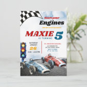 Blue en Red Boy Race Sport Cars Verjaardag Kaart (Staand voorkant)