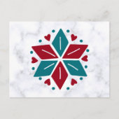  Blue en Red Scandinavian Star Briefkaart (Voorkant)
