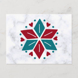  Blue en Red Scandinavian Star Briefkaart