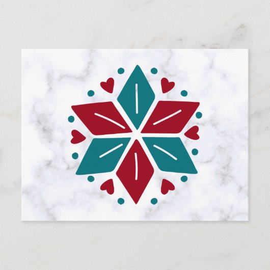  Blue en Red Scandinavian Star Briefkaart (Voorkant)