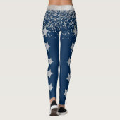 Blue- en Silver Cheer- of Drill Spandex-Leggings Leggings (Achterkant)