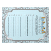 Blue en Silver Damask Teddy Bears - Game Notitieblok (Voorkant)