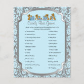 Blue en Silver Damask Teddy Bears - Snoep Game Flyer (Voorkant)