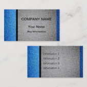 Blue en Silver Luxury Metallic 2 Visitekaartje (Voorkant / Achterkant)