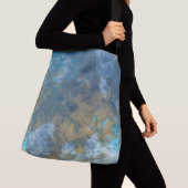Blue en Turquoise Abstract Crossbody Tas (Dichtbij)