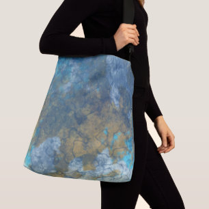 Blue en Turquoise Abstract Crossbody Tas