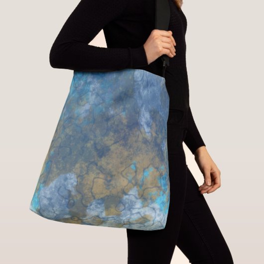 Blue en Turquoise Abstract Crossbody Tas (Dichtbij)