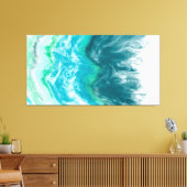 Blue- en Turquoise Ocean Waves Digital Art Canvas Afdruk (Insitu (Woonkamer))