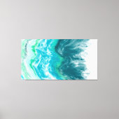 Blue- en Turquoise Ocean Waves Digital Art Canvas Afdruk (Voorkant)