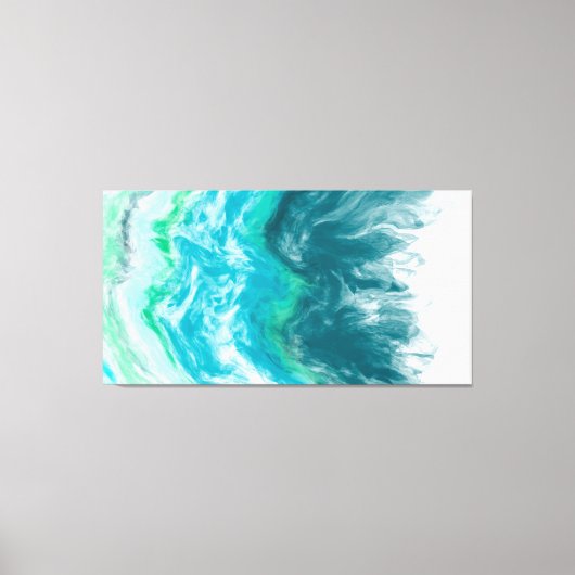 Blue- en Turquoise Ocean Waves Digital Art Canvas Afdruk (Voorkant)