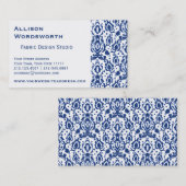Blue en White Casbah Damask Visitekaartje (Voorkant / Achterkant)