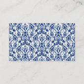 Blue en White Casbah Damask Visitekaartje (Achterkant)