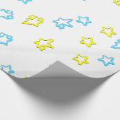 Blue en Yellow Star Hoesje Cadeaupapier (Hoek)