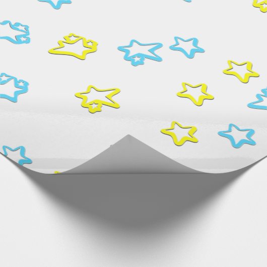 Blue en Yellow Star Hoesje Cadeaupapier (Hoek)