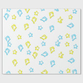Blue en Yellow Star Hoesje Cadeaupapier (Vlak)