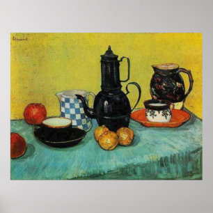 Blue Enamel Coffee Pot van Vincent van Gogh Poster