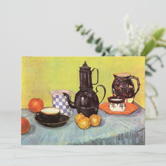 Blue Enamel Coffeepot van Vincent van Gogh (Staand voorkant)