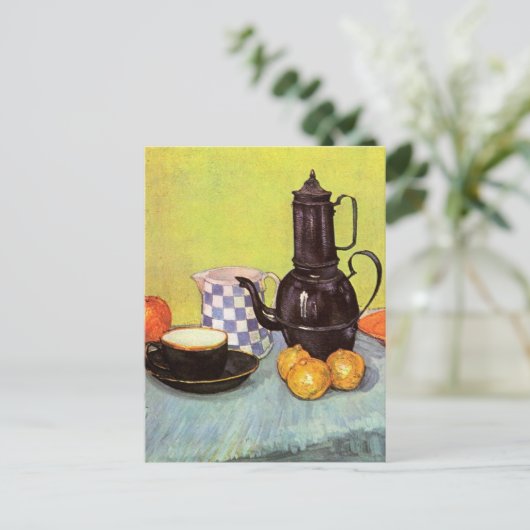Blue Enamel Coffeepot van Vincent van Gogh Briefkaart (Staand voorkant)
