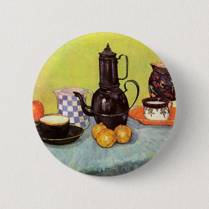 Blue Enamel Coffeepot van Vincent van Gogh Ronde Button 5,7 Cm