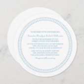 Blue Encirled Round Wedding Invite Kaart (Voorkant / Achterkant)