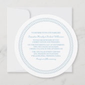 Blue Encirled Round Wedding Invite Kaart (Voorkant)