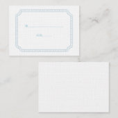 Blue Encirled Ticket Wedding Place Card (Voorkant / Achterkant)