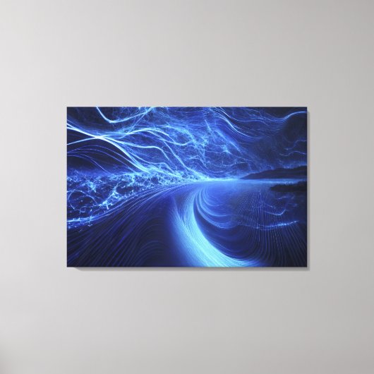 Blue Energy Flow Canvas Afdruk (Voorkant)