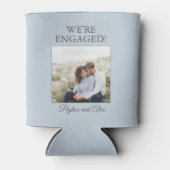 Blue Engagement Party Foto We zijn verloofd Blikjeskoeler (Voorkant)