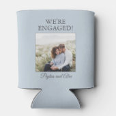 Blue Engagement Party Foto We zijn verloofd Blikjeskoeler (Achterkant)