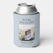 Blue Engagement Party Foto We zijn verloofd Blikjeskoeler (Blikje Achterkant)