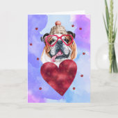 Blue English Bulldog Valentijnsdag Gift Dog Kaart (Voorkant)