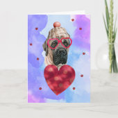 Blue English Mastiff Valentijnsdag Gift Dog Kaart (Voorkant)
