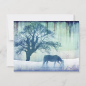 Blue Equestrian Wedding RSVP Kaartje (Achterkant)