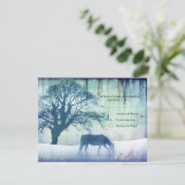 Blue Equestrian Wedding RSVP Kaartje (Staand voorkant)