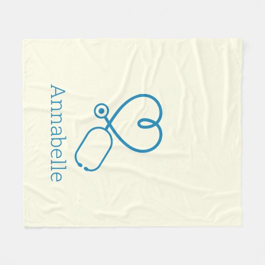 Blue ER Nurse Medical Assistant Love Personated Fleece Deken (Voorkant (Horizontaal))