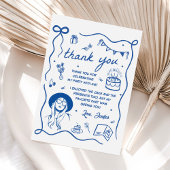 Blue Eras verjaardagsfeestje Bedankkaart